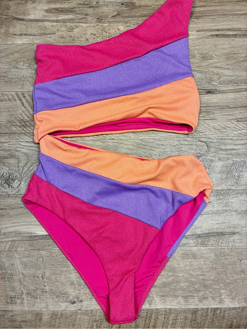 Beach Riot Joyce Color Block One Piece Swimsuit Sparkle